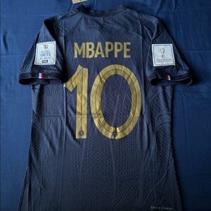 France Soccer Jersey World Cup Mbappe #10 Medium